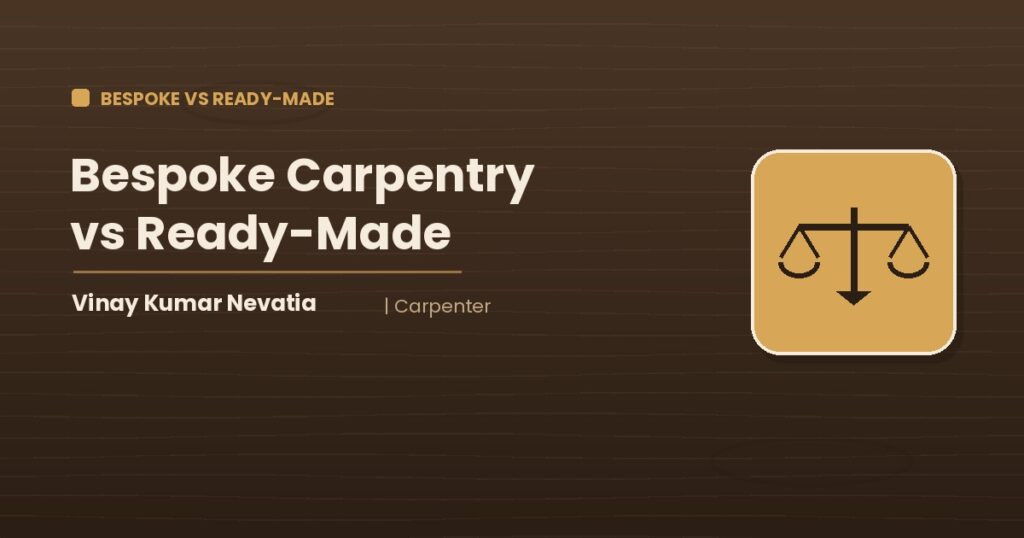 Carpenter Vinay Kumar Nevatia comparing bespoke carpentry with ready-made furniture